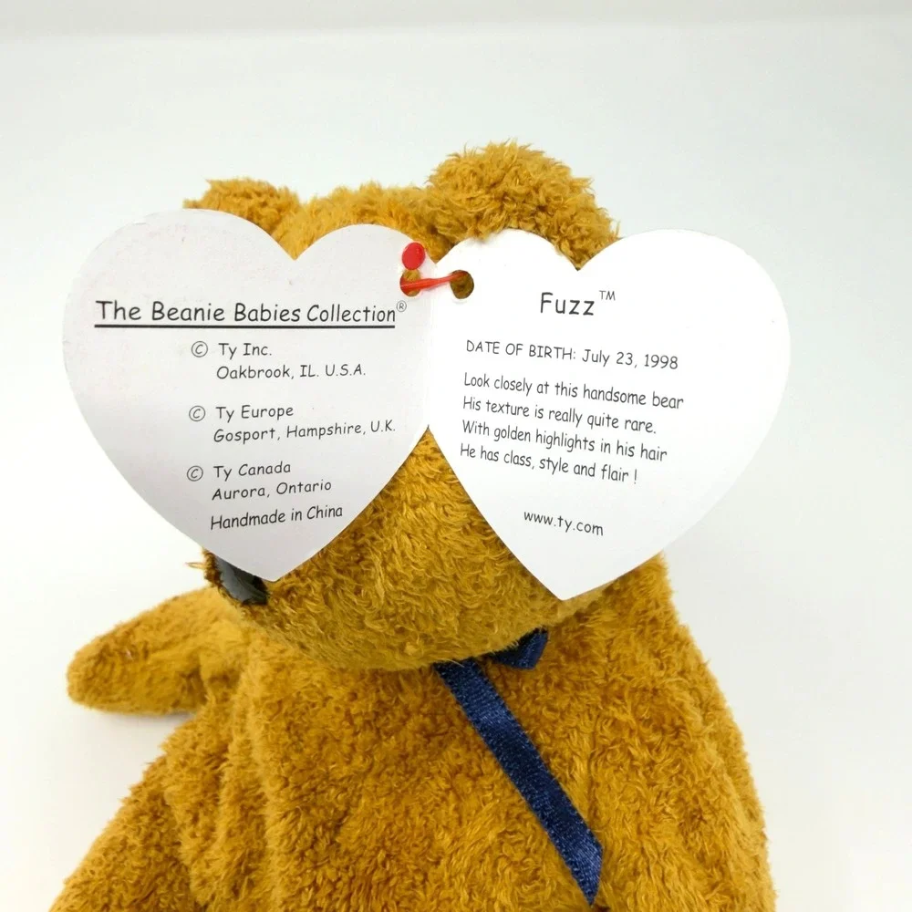 Ty Fuzz Bear Beanie Baby Plush Beanie Babies Tag Errors Brown Retired 1998‎